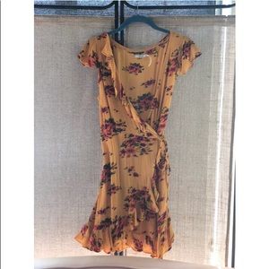 Romantic floral wrap dress